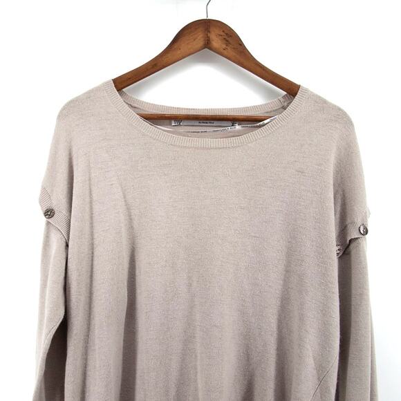 Something Else by Natalie Wood Beige Angora Viscose Blend Ivory Button Sleeves 4 - Picture 3 of 15